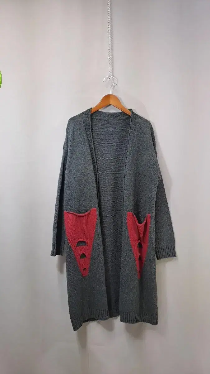 Dark gray pocket point long knit NF