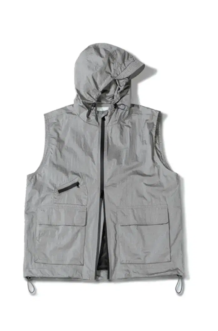 All-season item Nylon and metal hooded vest gray