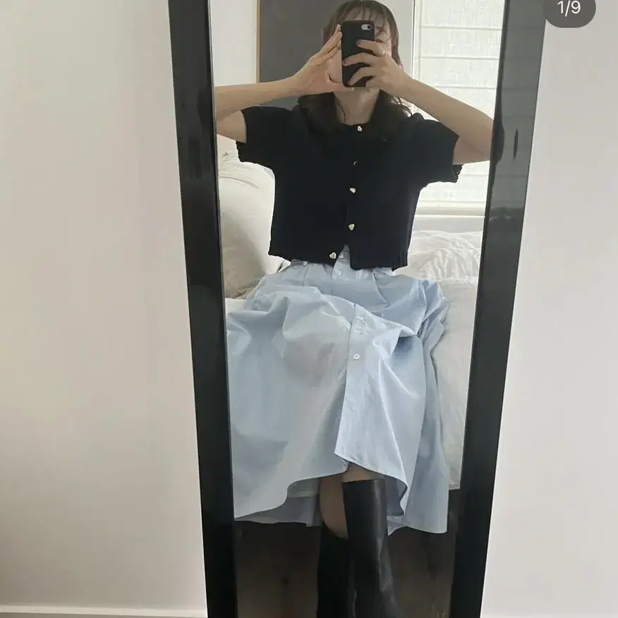 HOWUS 호와스 라헬 스커트 스카이블루 LAHEL SKIRT