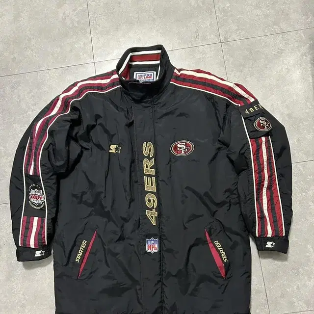 90s  스타터x샌프란시스코 NFL 프로라인  빈티지 웜업 점퍼