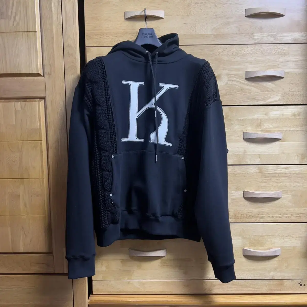 KUYRI Mixed Fabric Knit KUYRI K Hoodie/ L