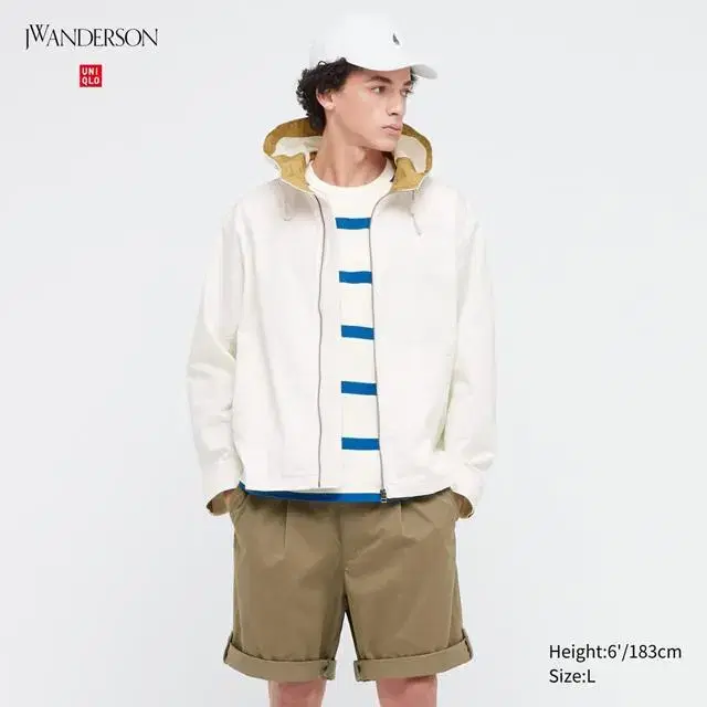 [WHITE/L] UNIQLO JW ANDERSON Oversized cotton parka