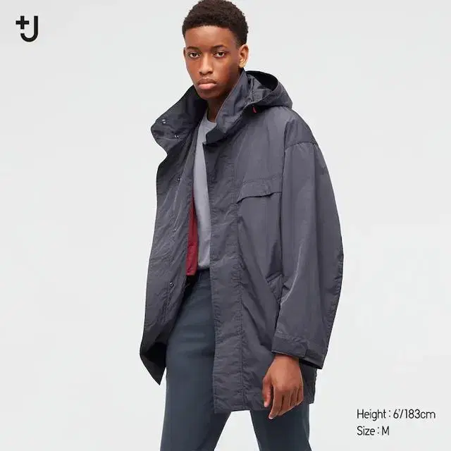 [S] Uniqlo Jil Sander +J Oversized Hooded Half-Coat Hooded Zip-up