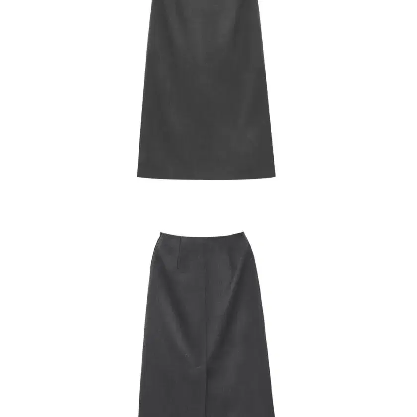 트리밍버드 V Low-Waist Long Skirt [Charcoal]