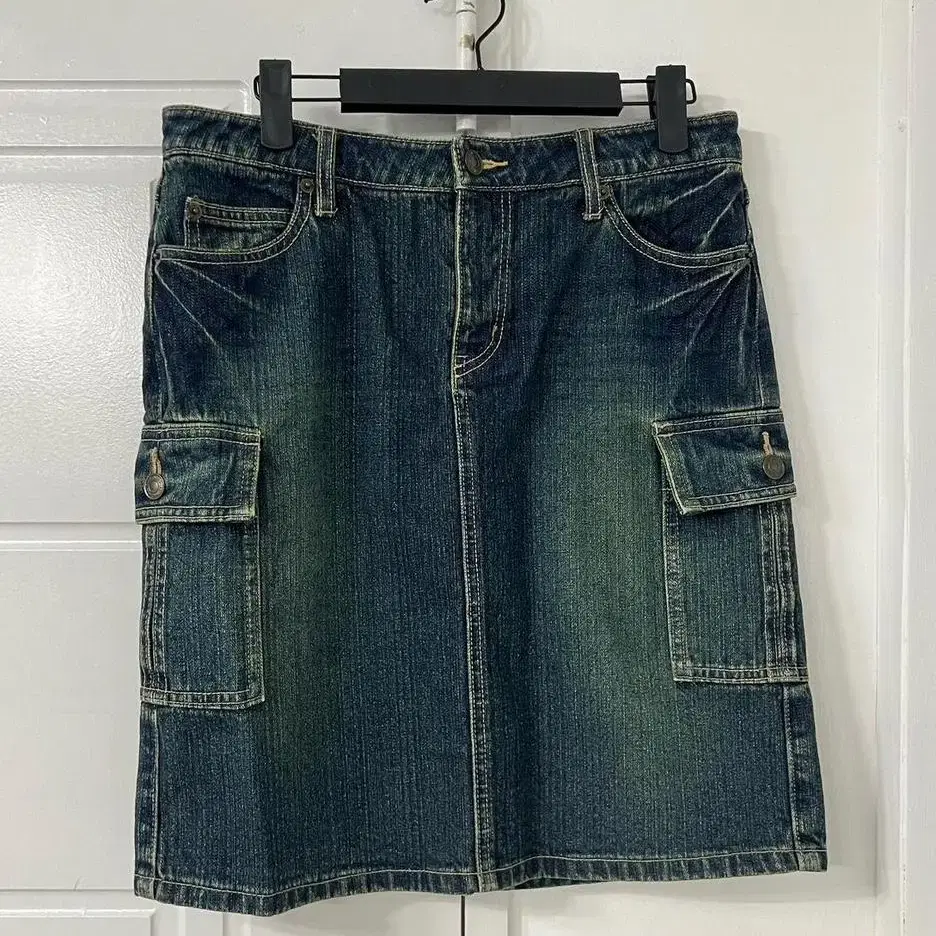 Denim washing pocket skirt -빈티지 스커트