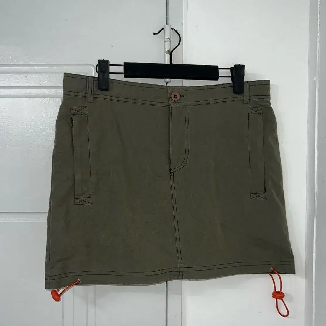 Khaki detail mini skirt- 빈티지 카키카고스커트