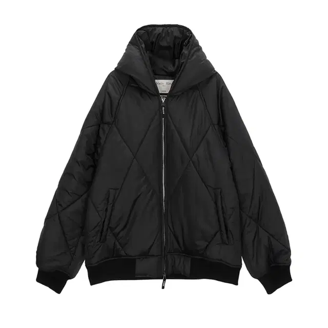 마뗑킴 BACK TYPO QUILTING HOOD JUMPER black