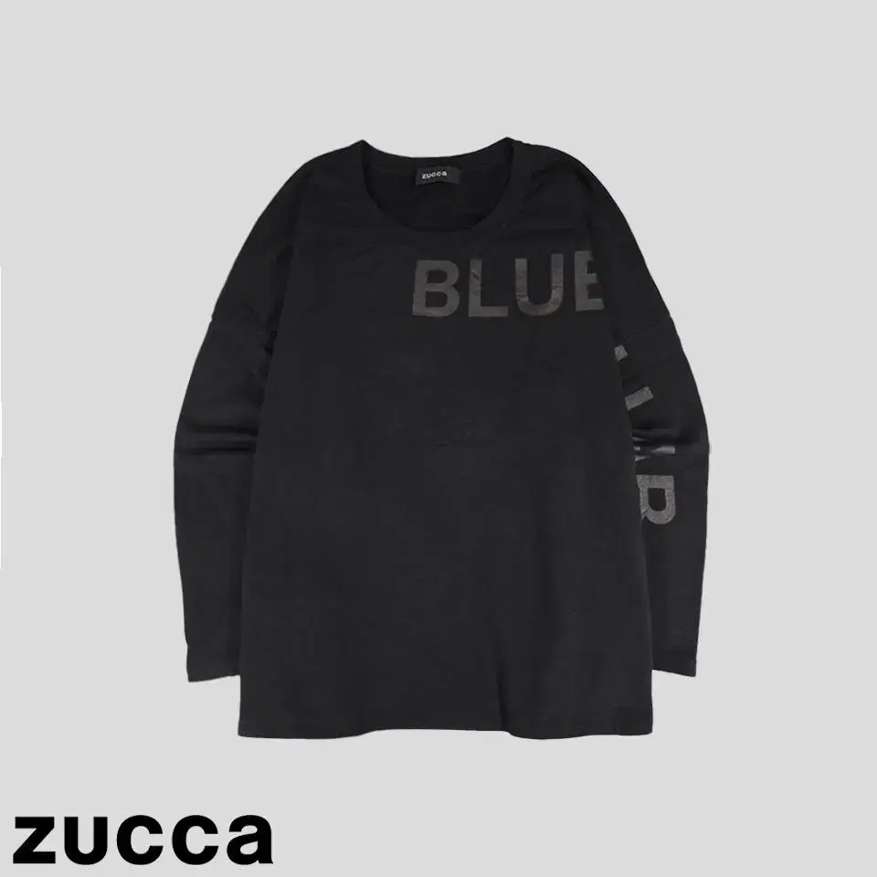 ZUCCA zuu Pigment Black Gray Lettering Printing Heavy Cotton 100% Overfit