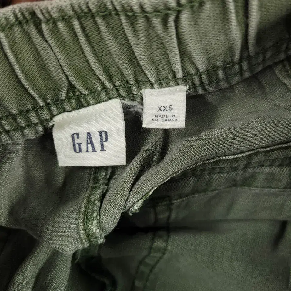 GAP 갭 피그먼트 카키 가먼트 워싱 퍼티그포켓 사이드지퍼 밴딩 조거 면