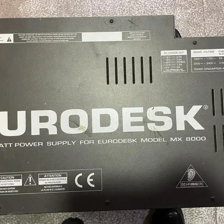 Behringer eurodesk 400w mx8000 파워서플라이