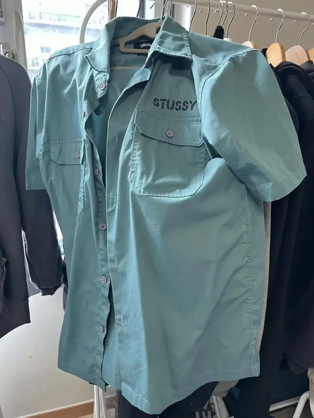 [M] 스투시 반팔 워크셔츠 STUSSY