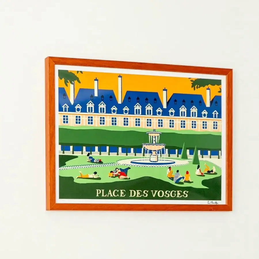 커런트 브라운 폴 툴비 Place des Vosges 아트 프린트 액자