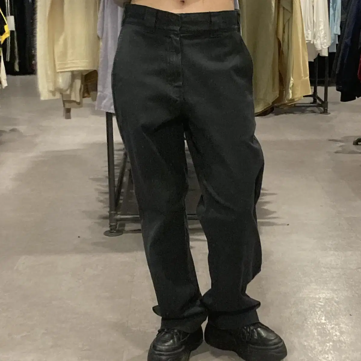 DICKIES 디키즈 빈티지 뒷면 로고 트레이드 워크 팬츠 블랙 (30)