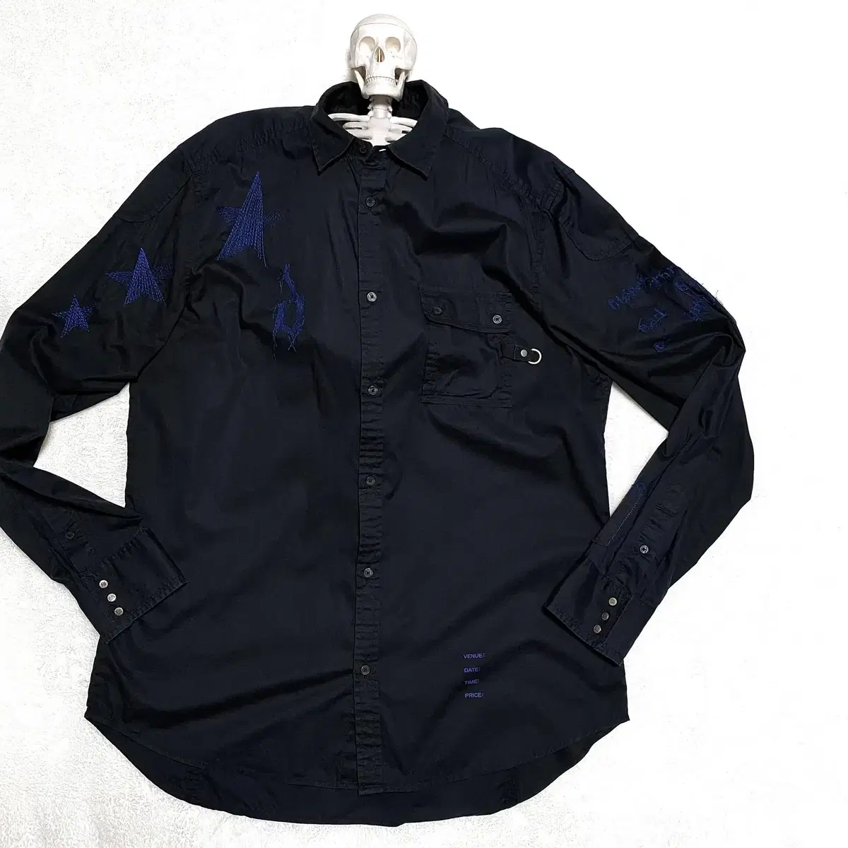 Diesel Diesel 2000s bloo Star Stitch Embroidered Patch Out Pocket Shirt