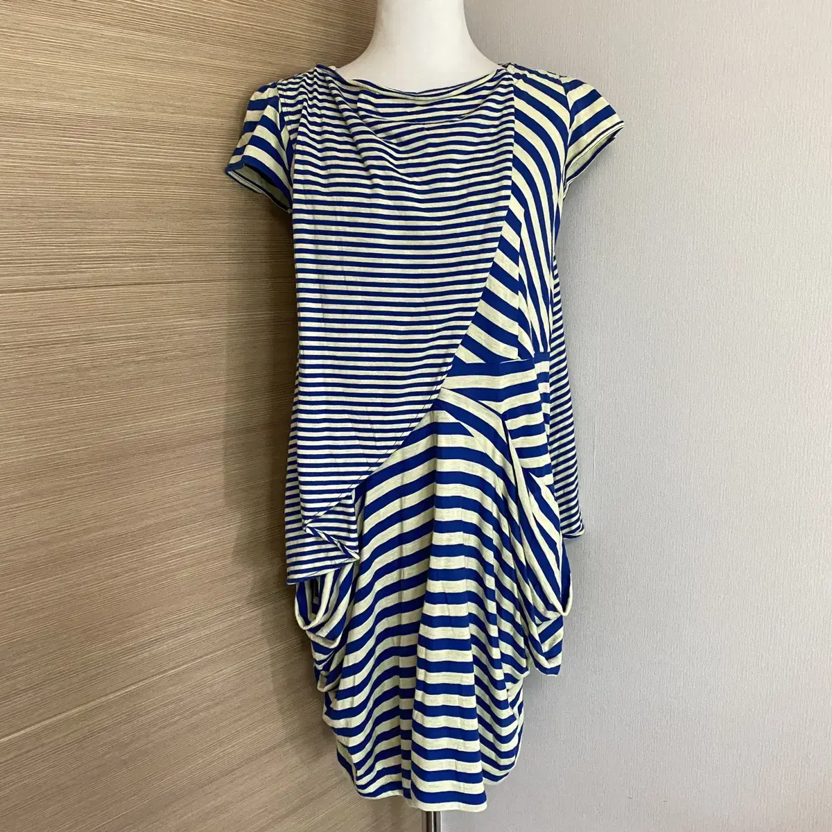 JapaneseVintage Stripe Unique Dangara Wrap Dress Mini Dress Short Sleeve Midi Dress