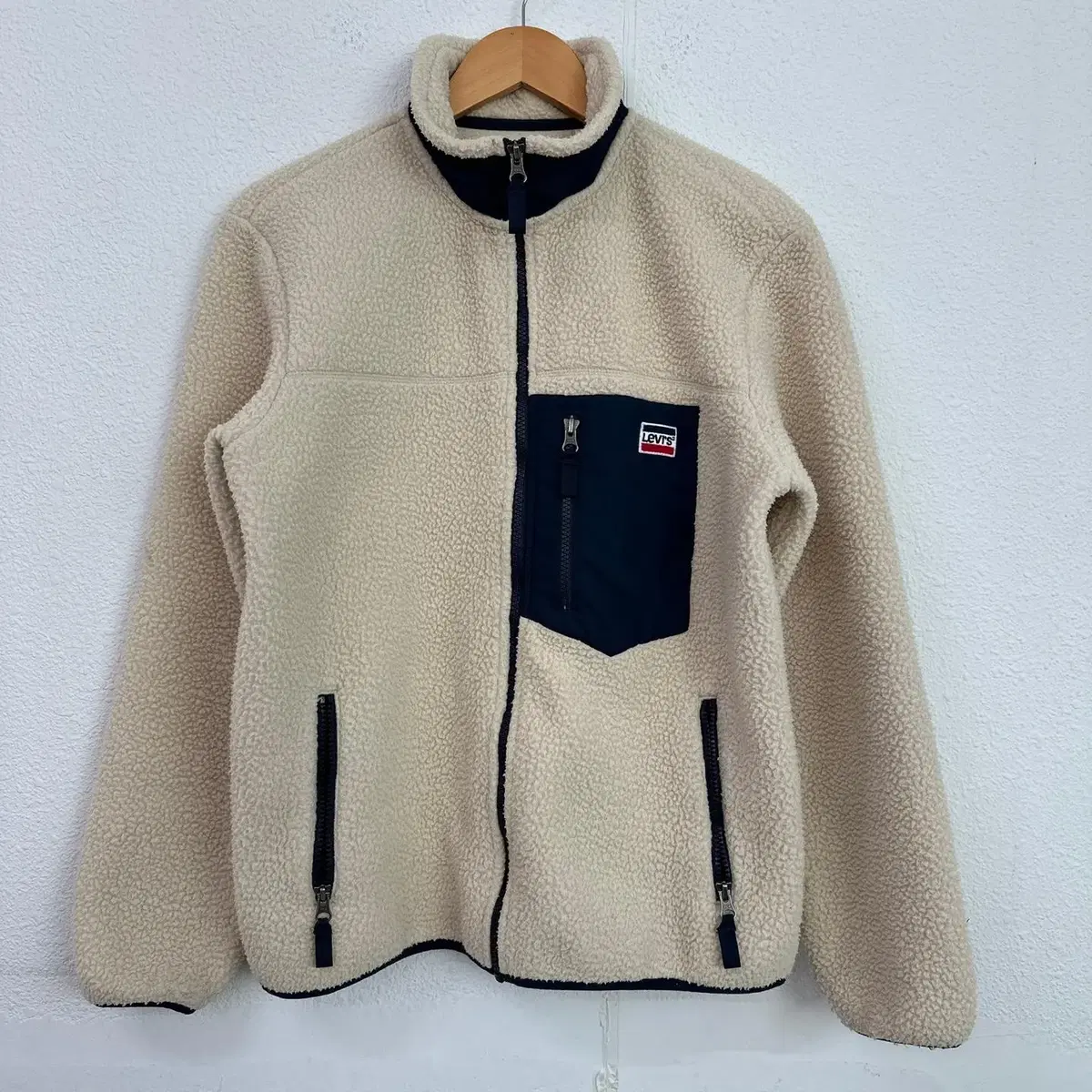 [M] Levi's Fleece Puffer Jacket Ivory 7674