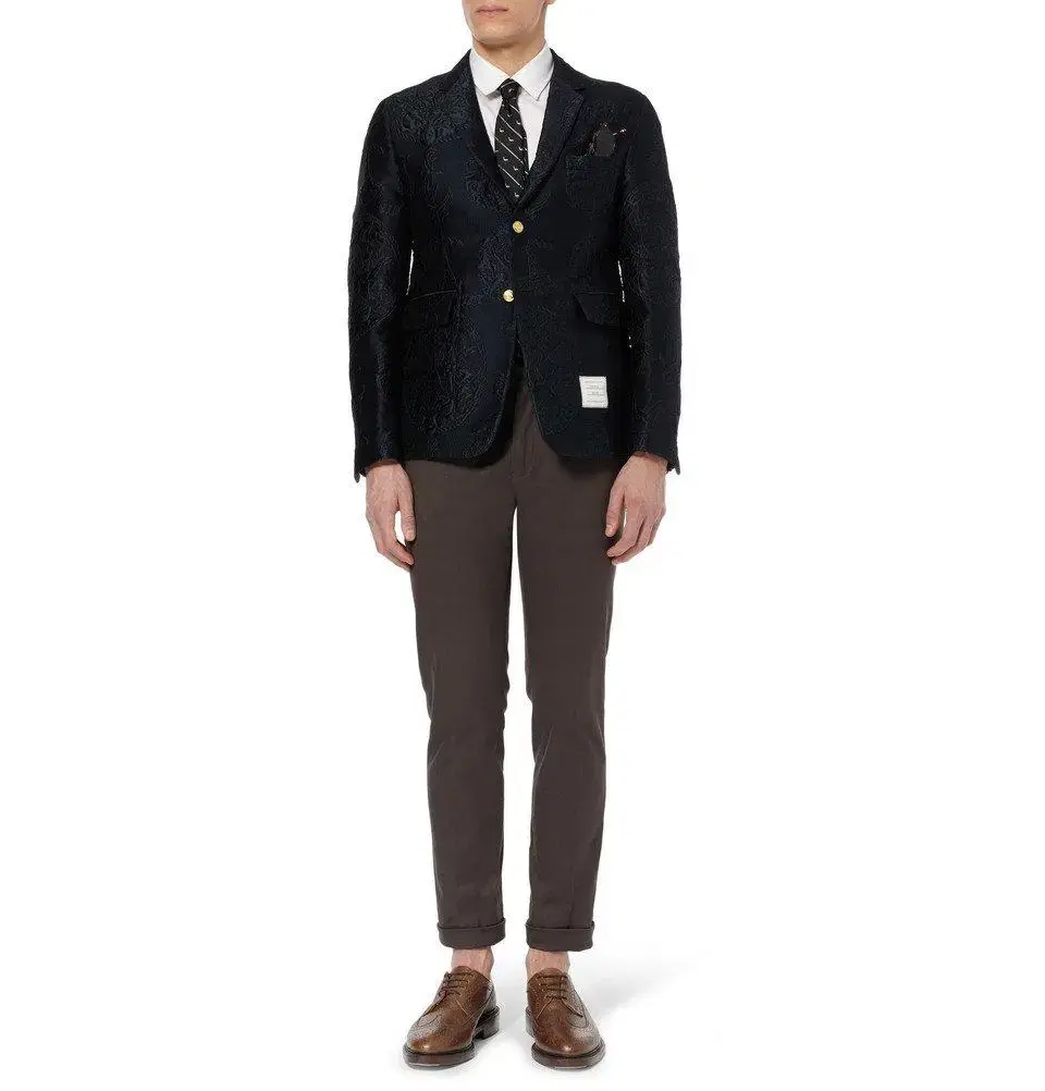 THOM BROWNE Tom Brown single jacket in cotton/silk size 2