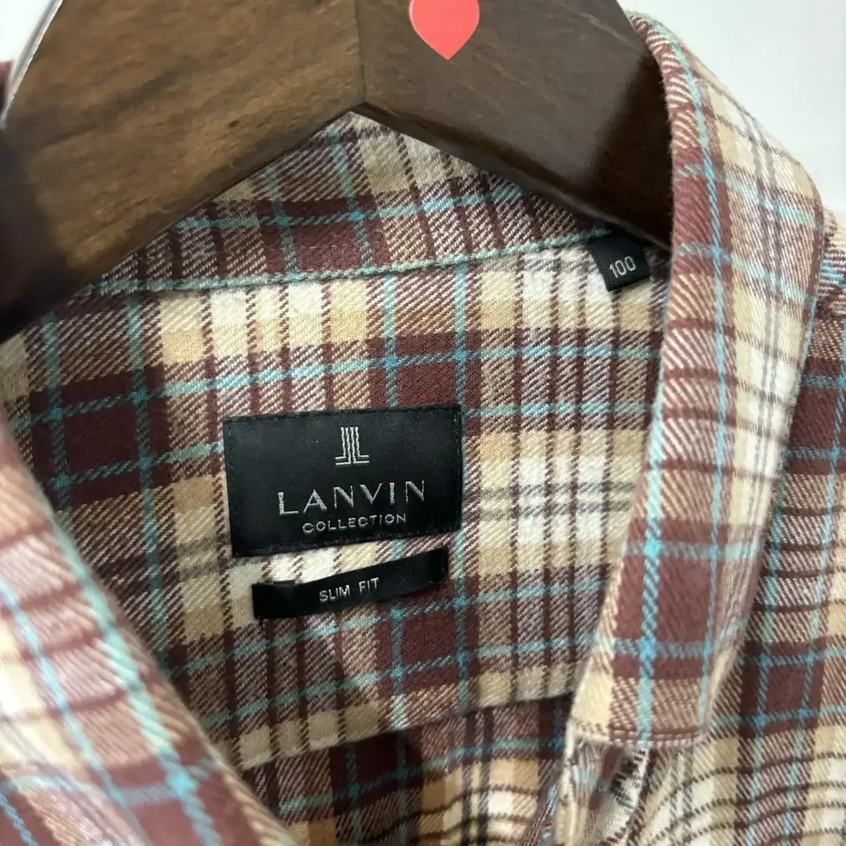 랑방 LANVIN 슬림핏 체크셔츠 남방(100) 급처해요