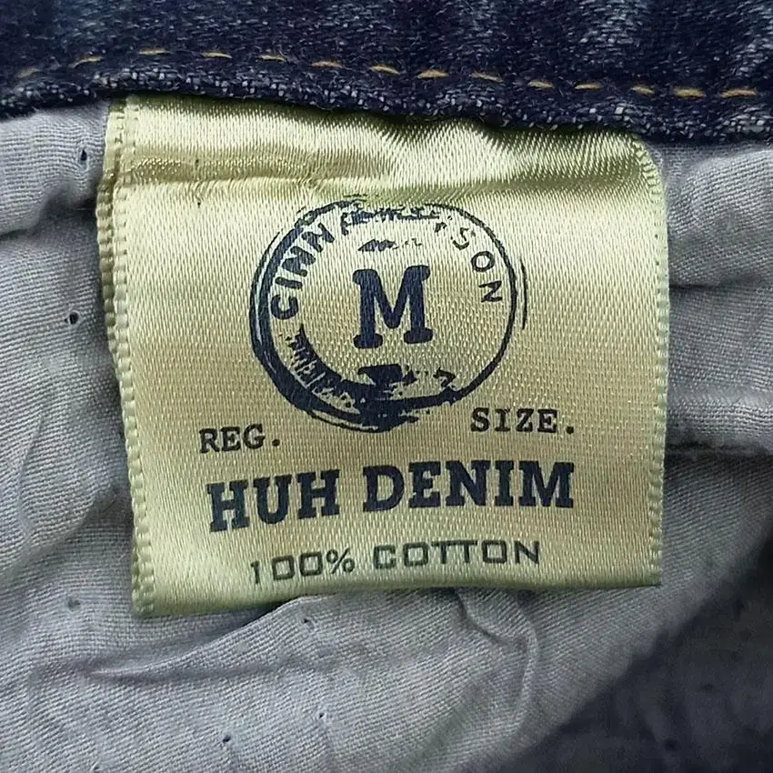 HUHDENIM 남 페인팅 약스판데님팬츠 브라운중청M (HU21209)