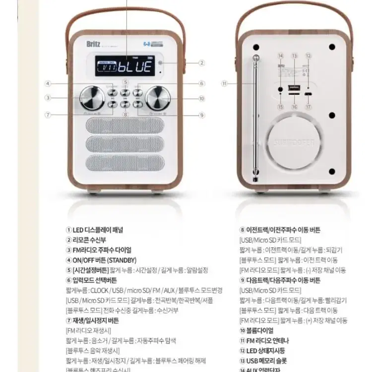 브리츠 블루투스스피커 새상품(BA-C7 PLUS)