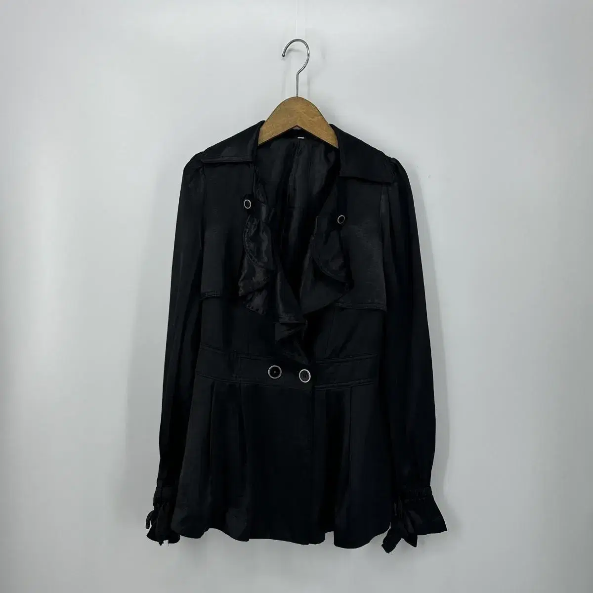 Women's Ruffled Jacket (F size / BLACK)