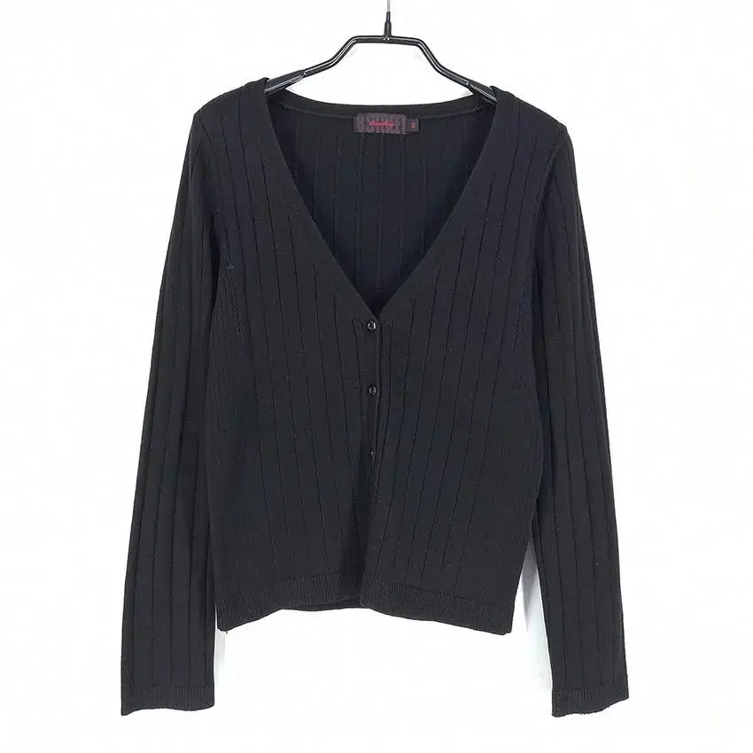 Vintage Women's V-Neck Knit Cardigan Black (HU28762)