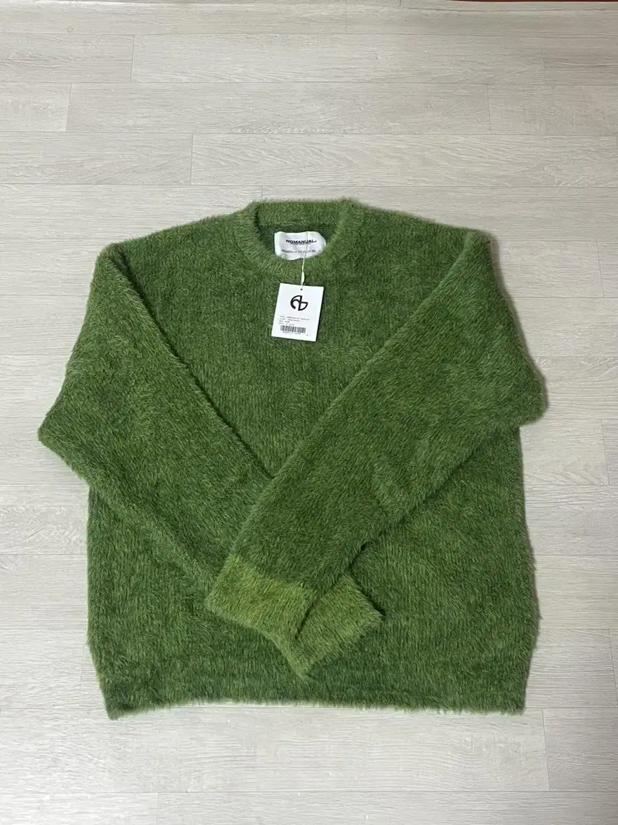 No-Manual Knit_Cropped Hairy Knit (Green)