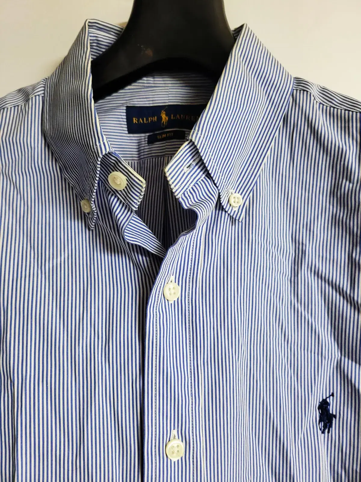 Polo blue stripe men's cotton shirt suit.Casual public pol900