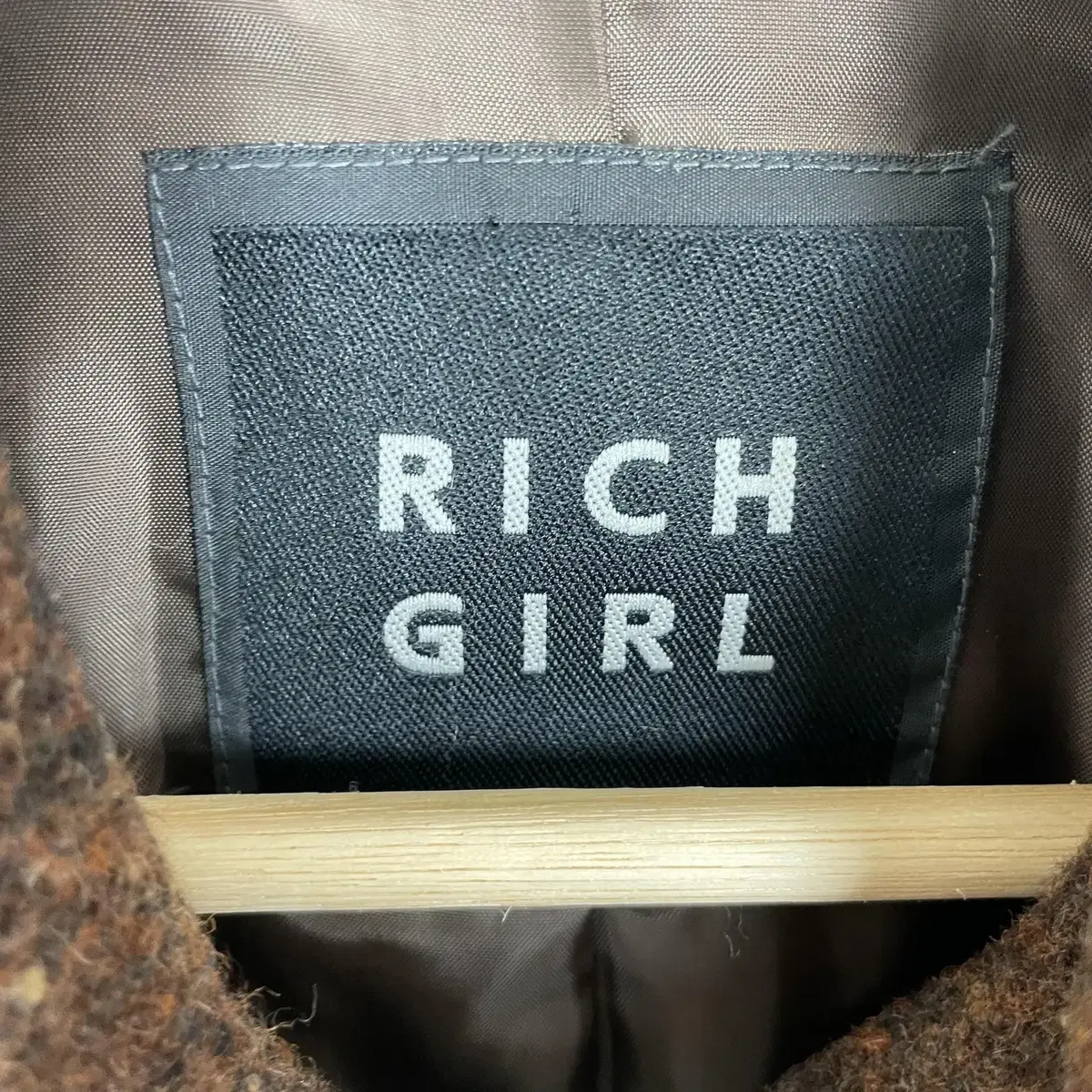 RichGirl 브라운 울 미디코트