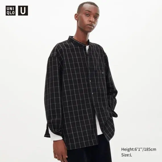 UniqloU FlannelOversizedStand-upKara Shirt