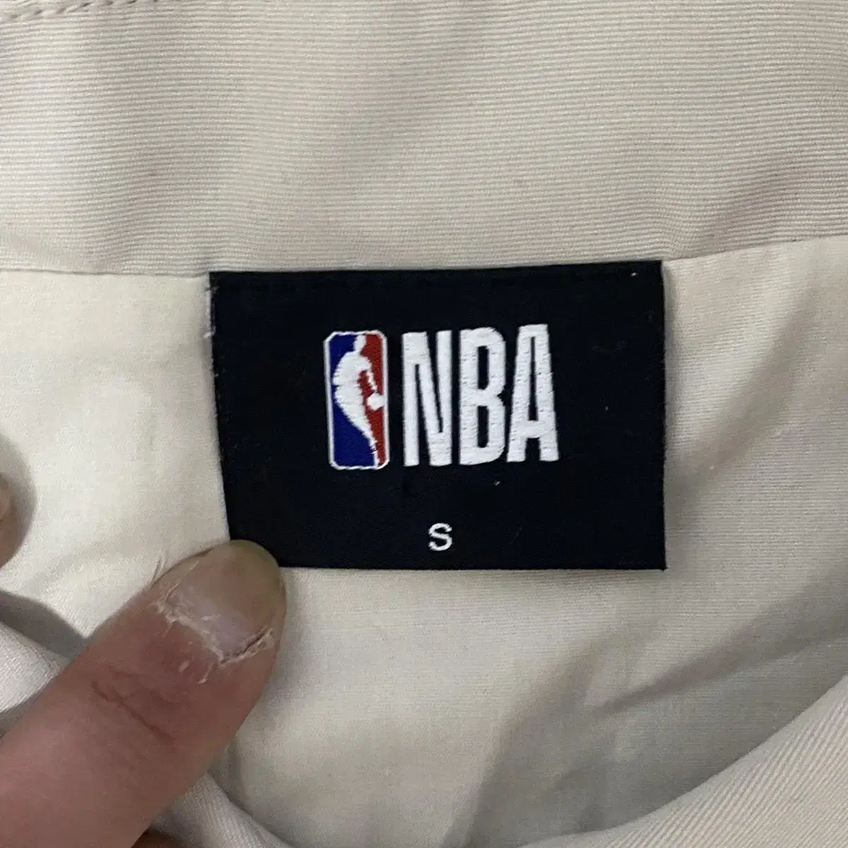 NBA 베이지 빅로고 넥카라 자켓 S