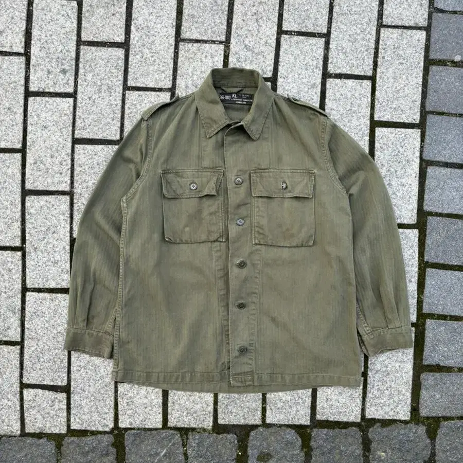 70s Dutch Army HBT 헤링본 셔츠