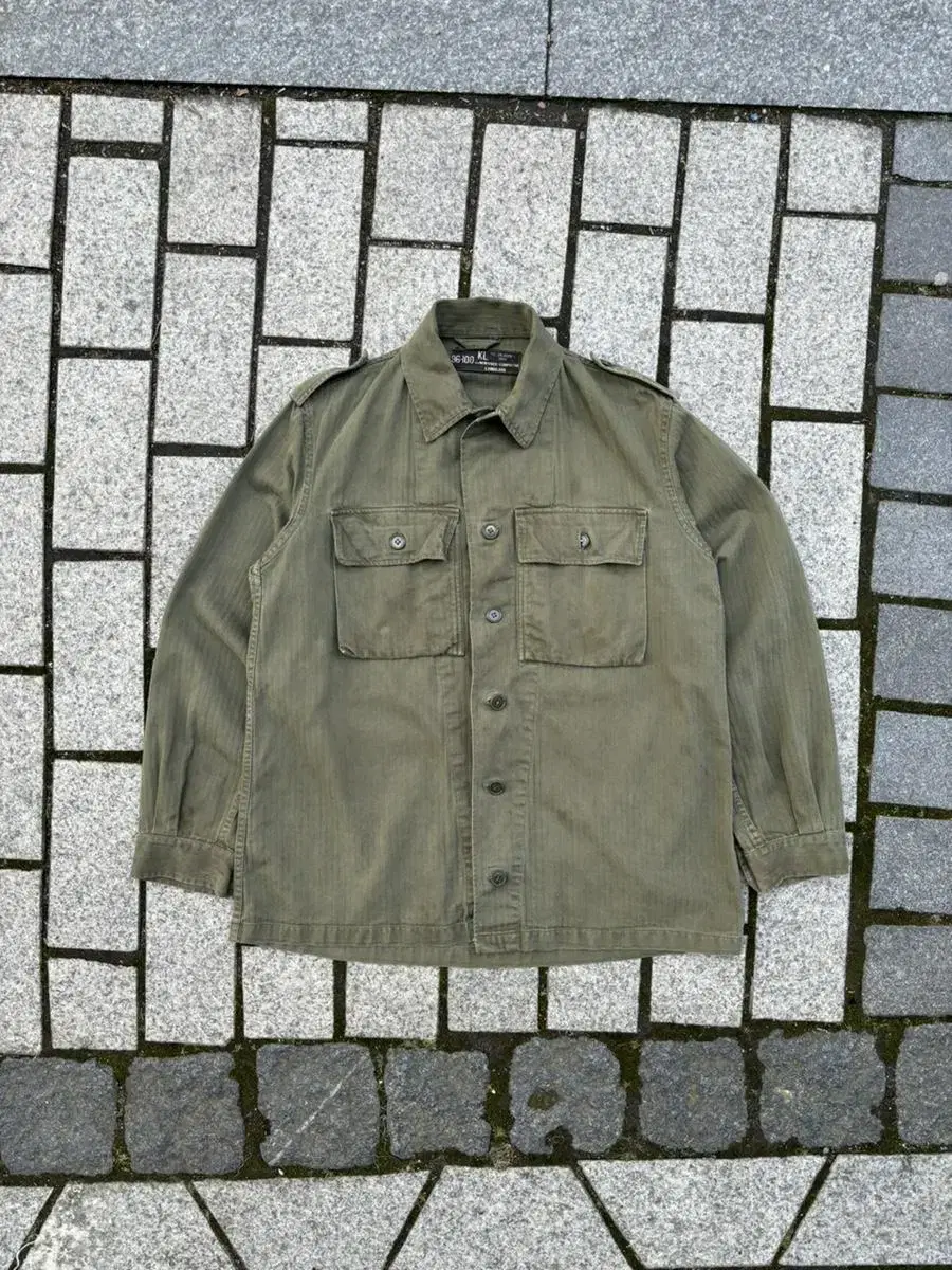 70s Dutch Army HBT 헤링본 셔츠