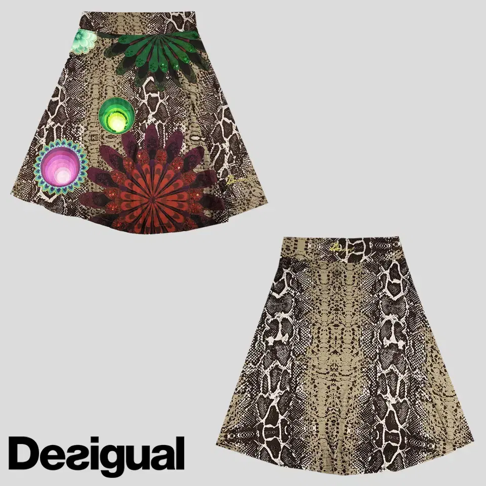 DESIGUAL 데시구알 뱀피 파에톤 애니멀패턴 플로랄 비스코스 코튼 블