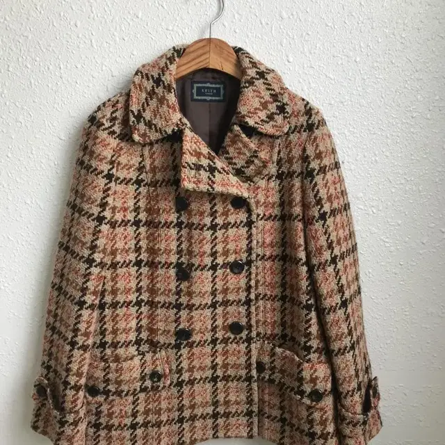 Keith London check pattern coat(85)