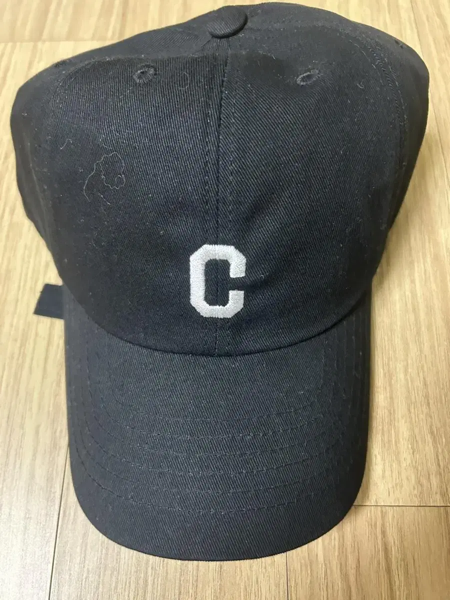 Cover낫 C logo cotton material ball cap (black)