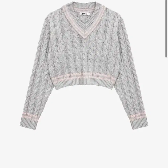 그로브 GROVE ELISE KNIT - LIGHT GRAY / PINK