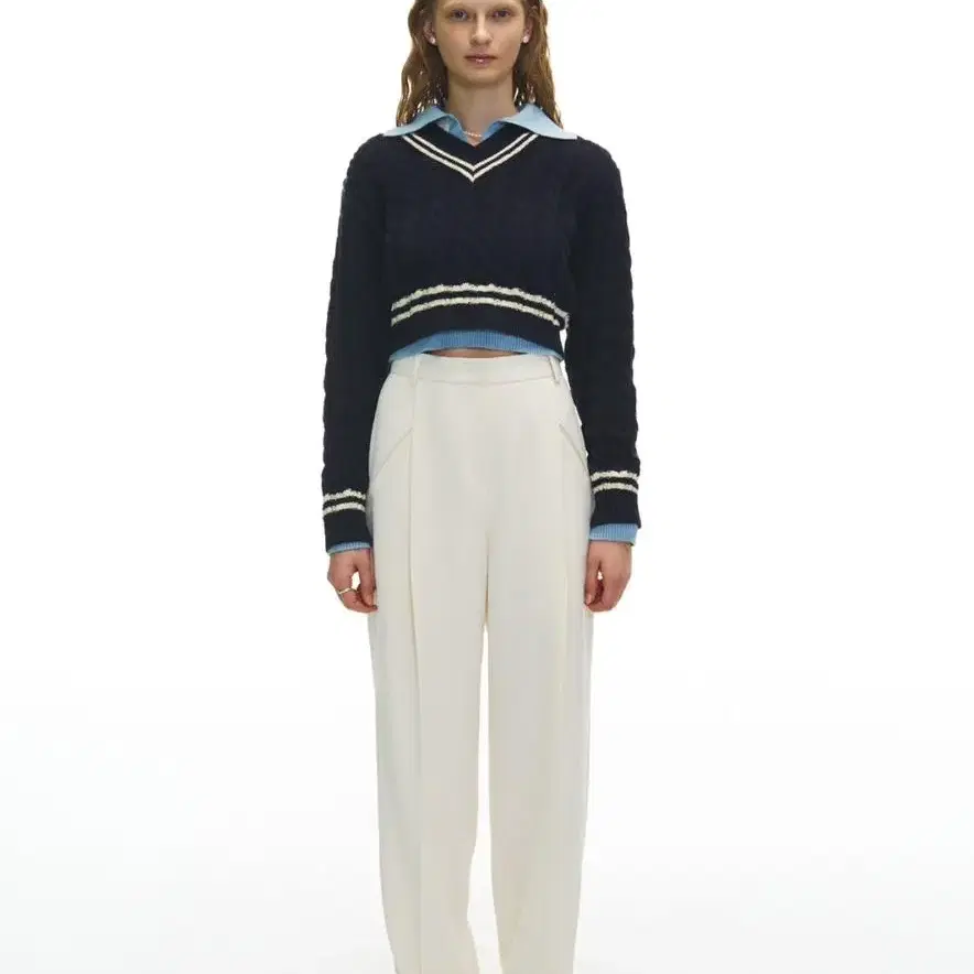 그로브 GROVE ELISE KNIT - NAVY IVORY