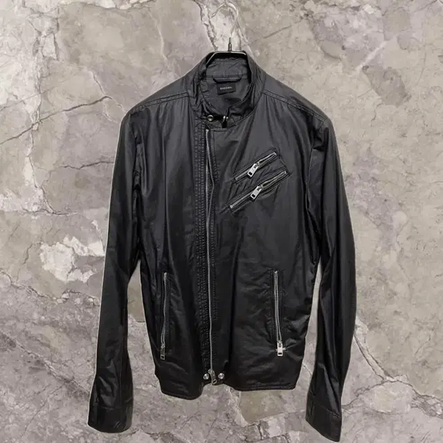 Diesel black coated biker  jacket