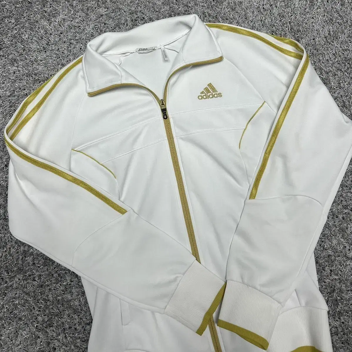 adidas Jersey Track Top White-Gold