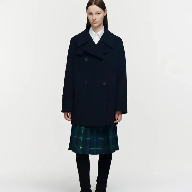 버뮬라 WOOL PEA COAT (NAVY)