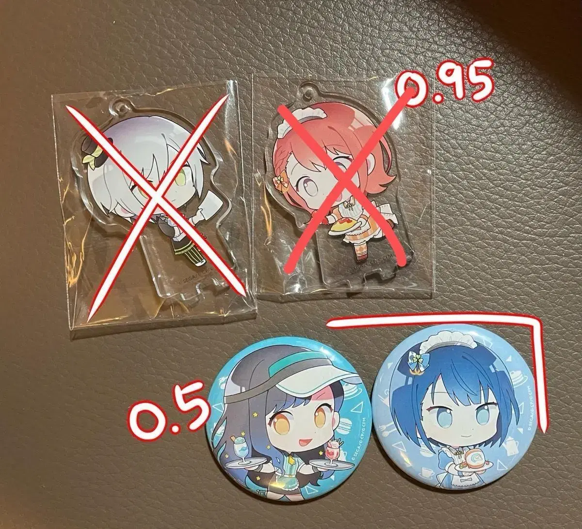 Prosecco acrylic stand, can badge [Minori, Shiho, Haruka, Ian].