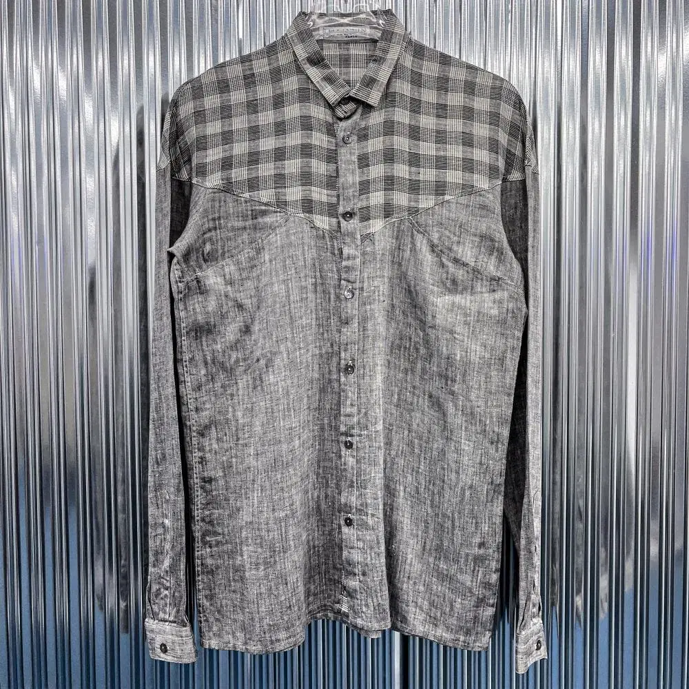 Lanvin Check Colorblocked Shirt (Domestic M) X298