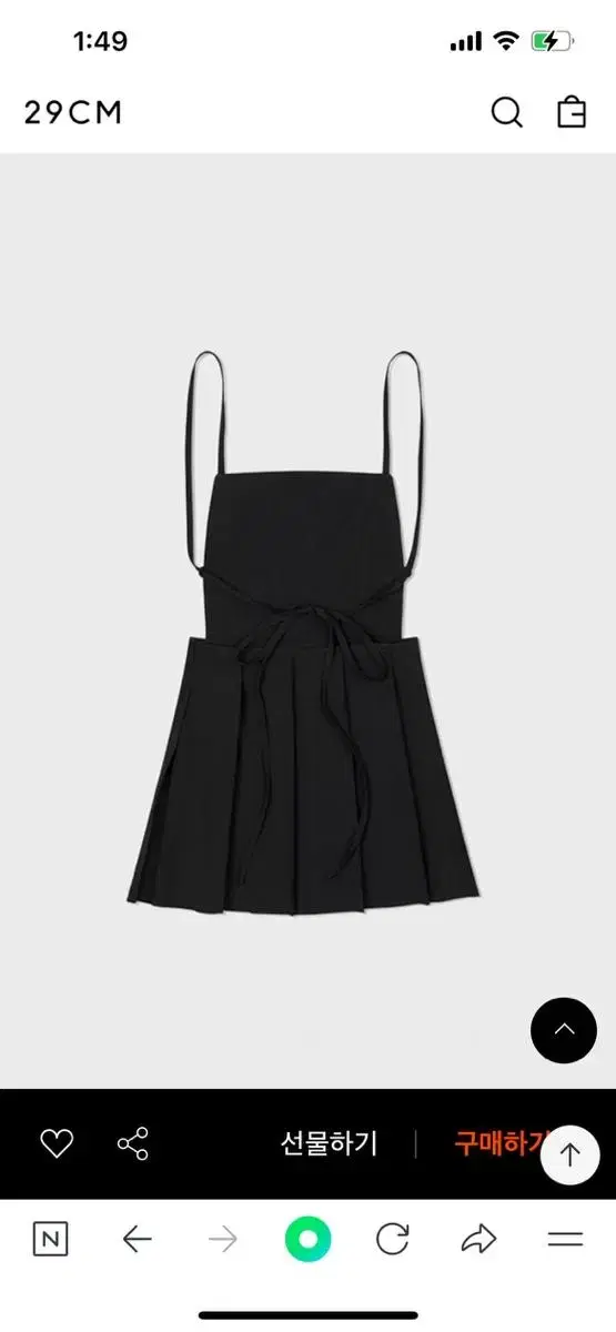 로우클래식 PLEATED MINI DRESS black