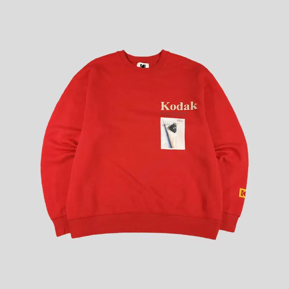 Kodak Red Photographic Logo Printed Brushed Cotton Blend Sweatshirt XL