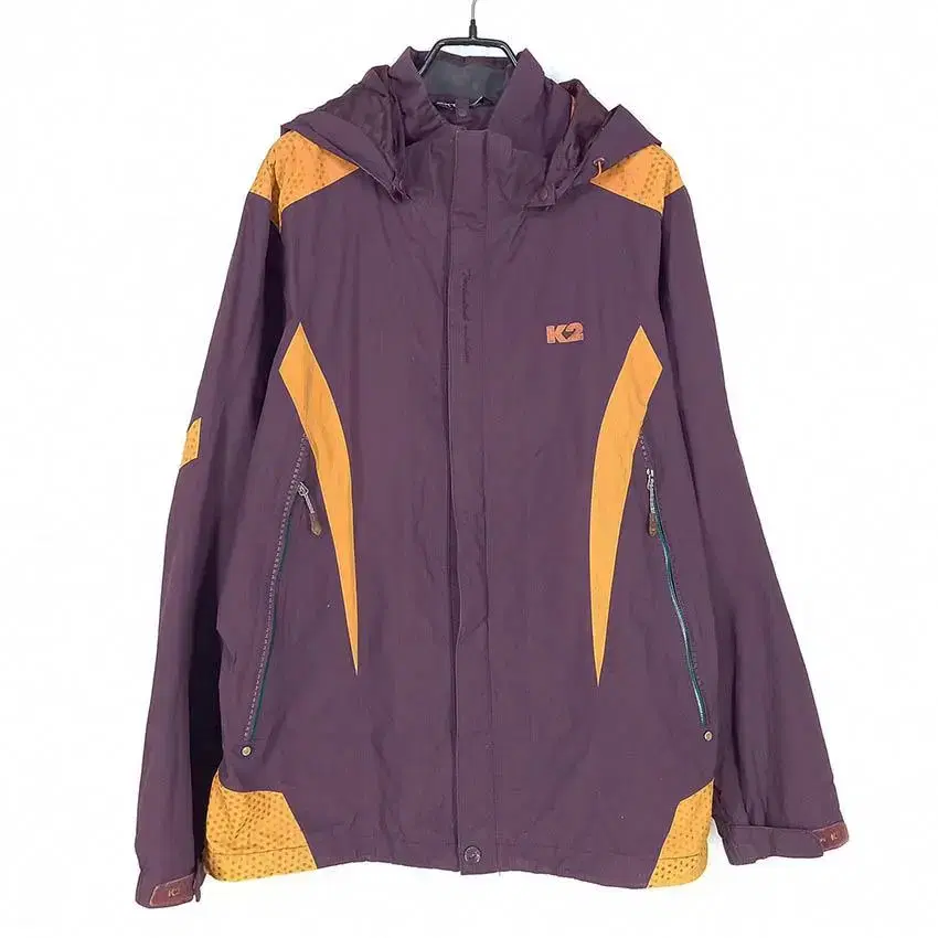 K-Two Women's Detachable Hooded Colorblocked Windbreaker Purple (HU28853)