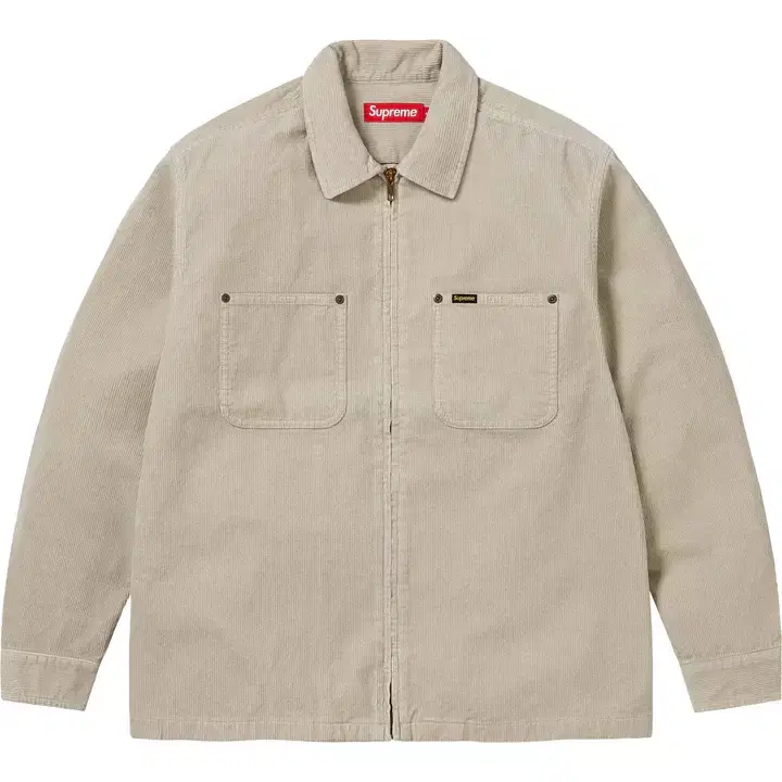 Genuine M,L Supreme Washed Corduroy Zip Up Shirt Tans SS24 Corduroy Jacket