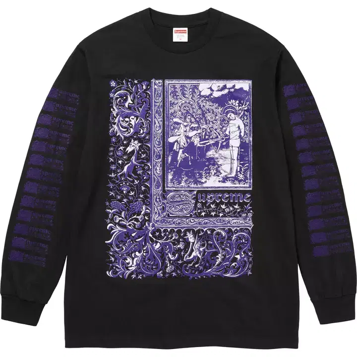 Same day shipping)Genuine L Supreme St. Sebastian Long Sleeve Black SS24 Long Sleeve Large