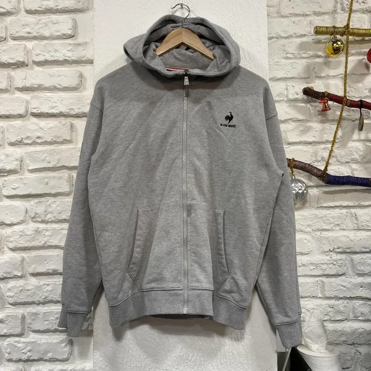 [M/90] Le Coq Small Logo Pullover Hooded Zip-up