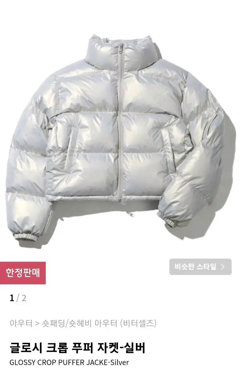 Bittersells Glossy Crop Padded Jacket for Gentlemen